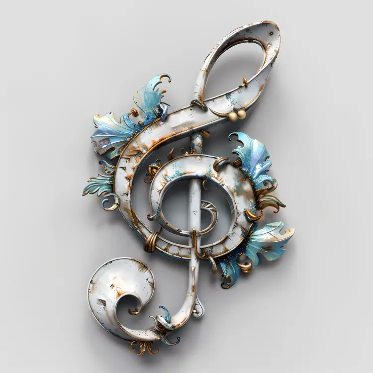 Ornate Metal Treble Clef