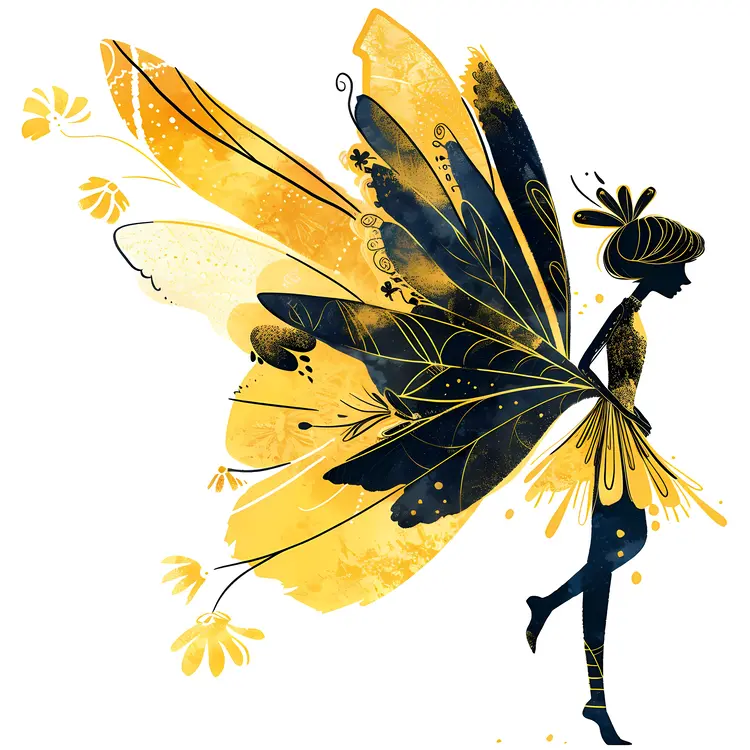 Yellow and Black Fairy Walking