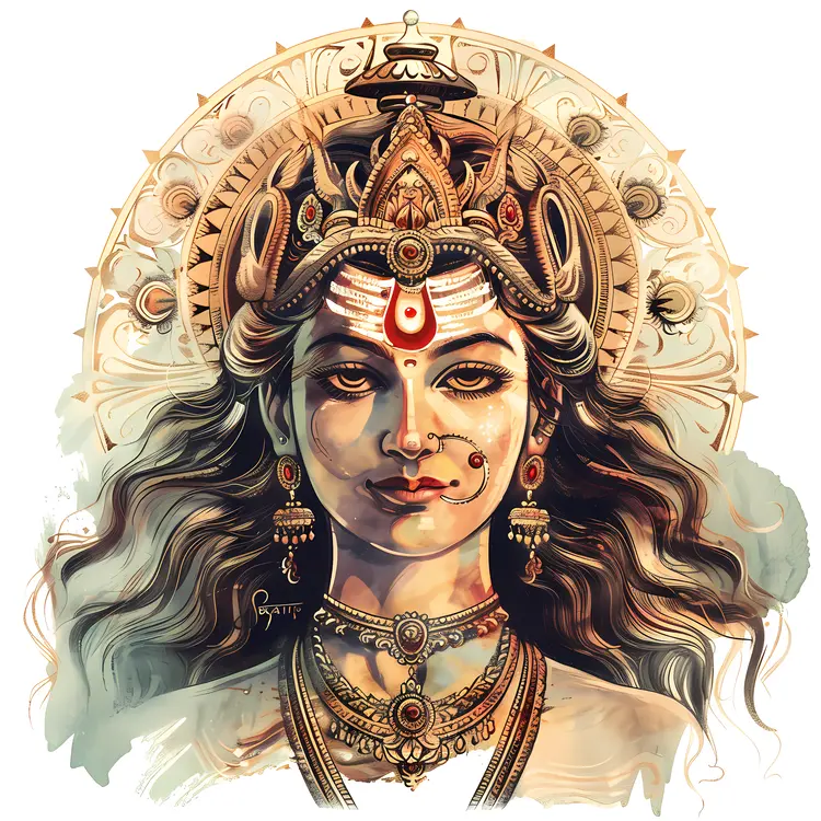 Hindu Goddess with Fierce Expression