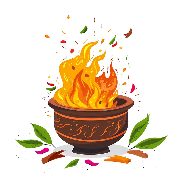 Decorative Fire Bowl with Flames
