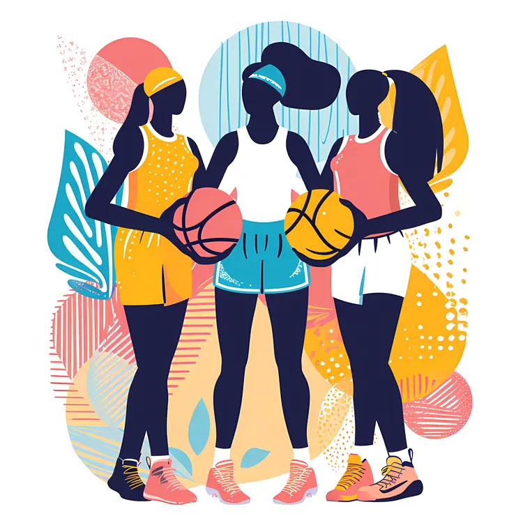 Colorful Basketball Players Illustration
