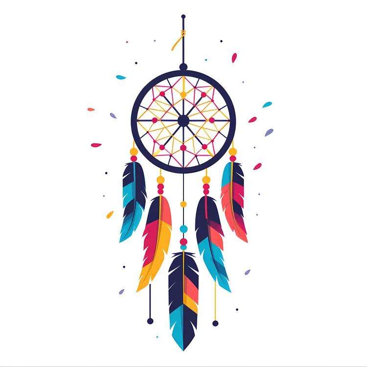 Colorful Dreamcatcher with Feathers