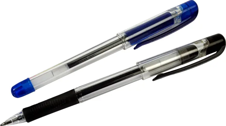 Blue and Black Pens