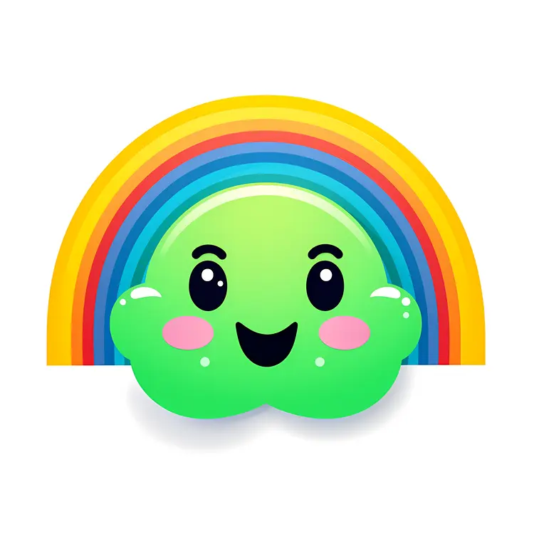 Smiling Green Cloud with Rainbow for St. Patrick's Day