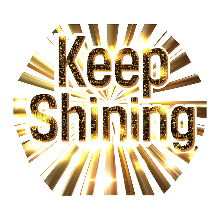 Keep Shining Motivational Text with Bright Design