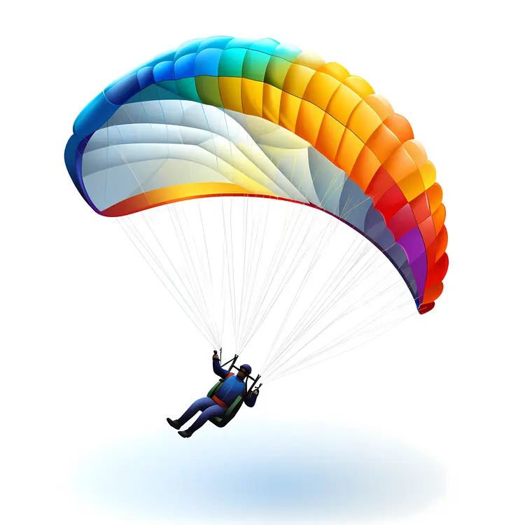 Paraglider with Rainbow Parachute