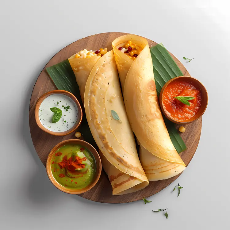 Indian Dosa with Chutneys