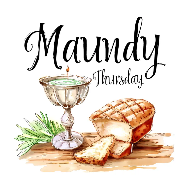 Maundy Thursday Bread and Chalice Illustration