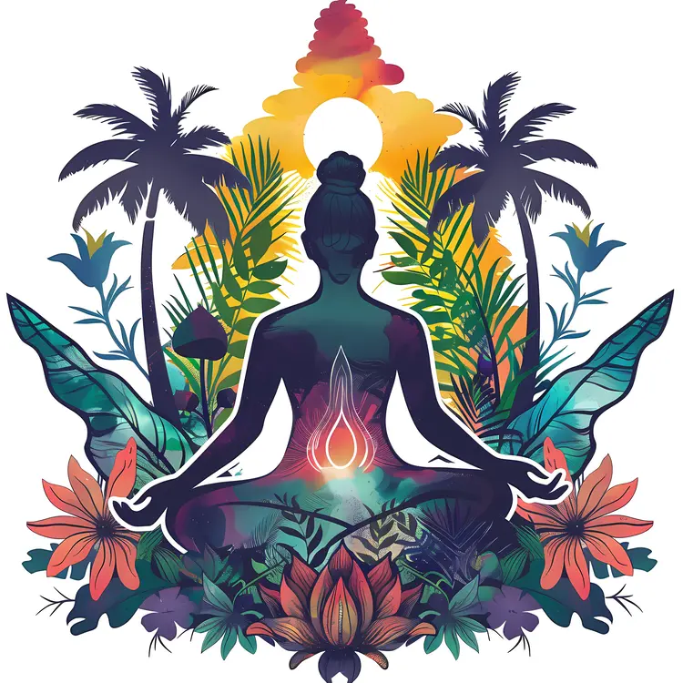 Tropical Meditation Silhouette