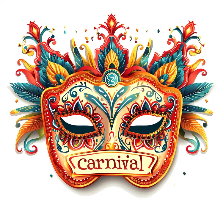 Intricate Carnival Mask with Feathers