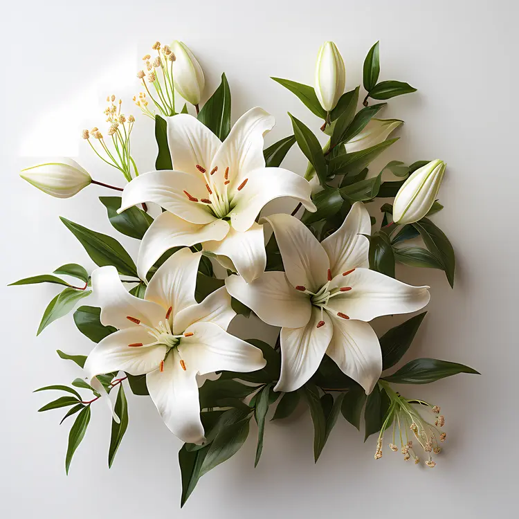 Elegant white lilies bouquet
