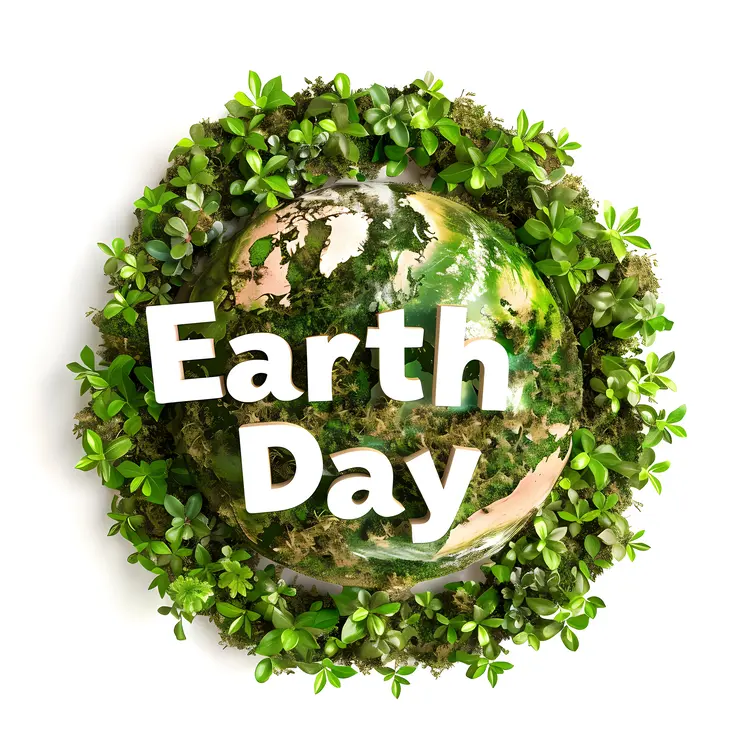 Earth Day with Globe and Plants