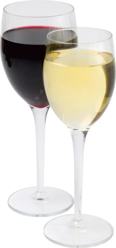 Glasses of Red and White Wine