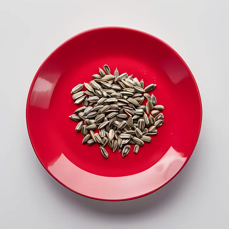 Sunflower Seeds in Red Plate