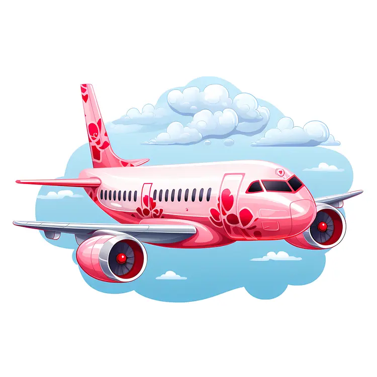 Pink Airplane in the Sky