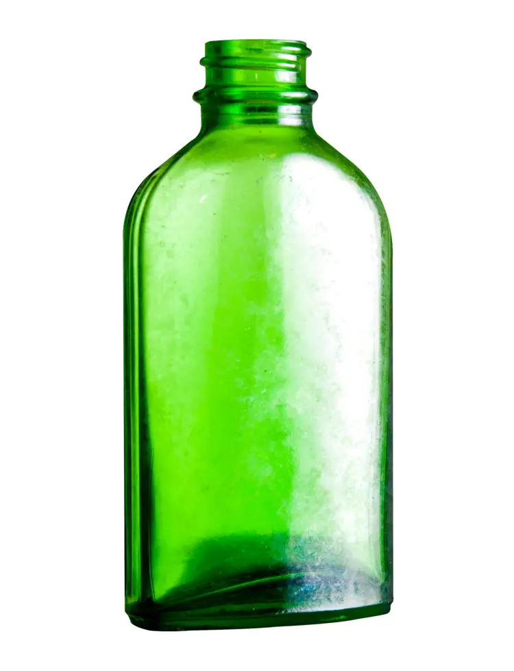 Green Glass Bottle for Storage