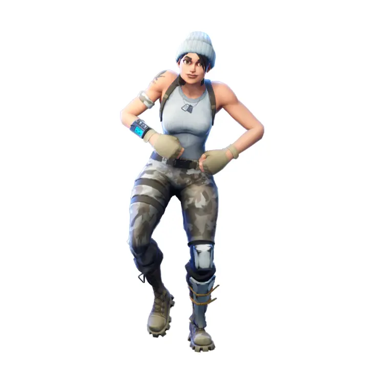 Dancing Female Fortnite Character in White Beanie