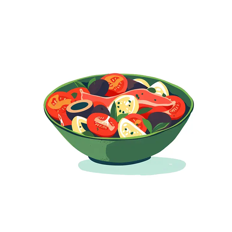 Fresh Salad with Tomatoes and Cucumbers
