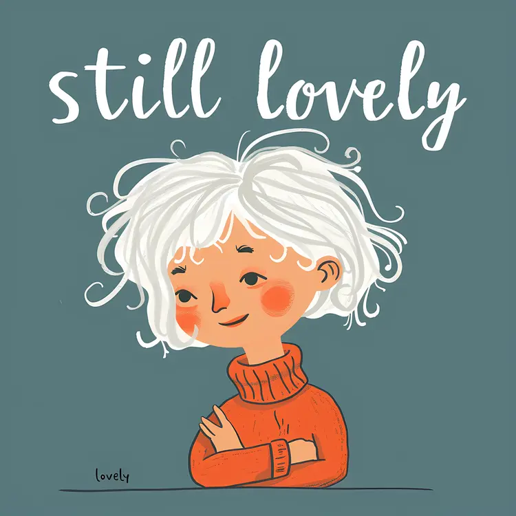 Still Lovely Girl Illustration with White Hair