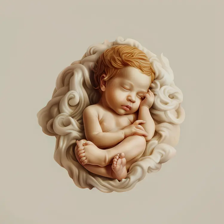 Illustration of Peaceful Sleeping Baby