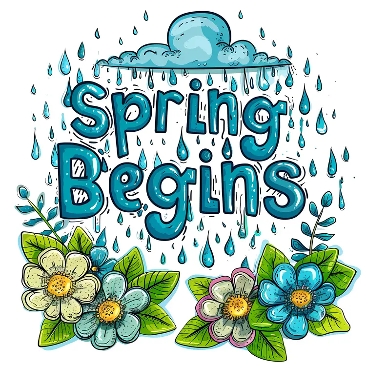 Spring Begins with Flowers and Rain
