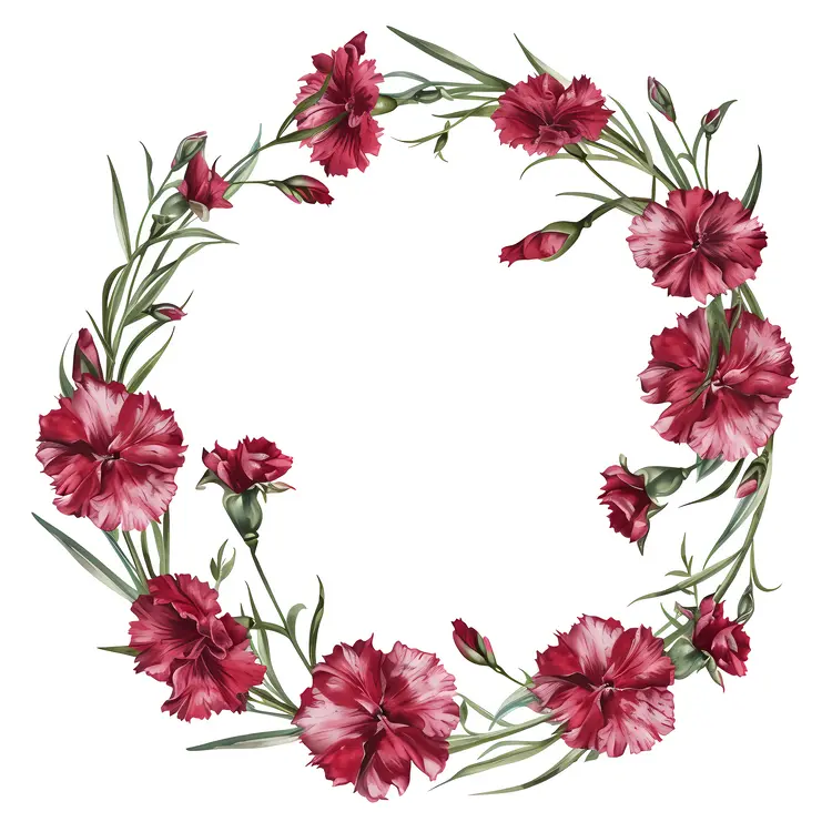 Red Flowers Wreath