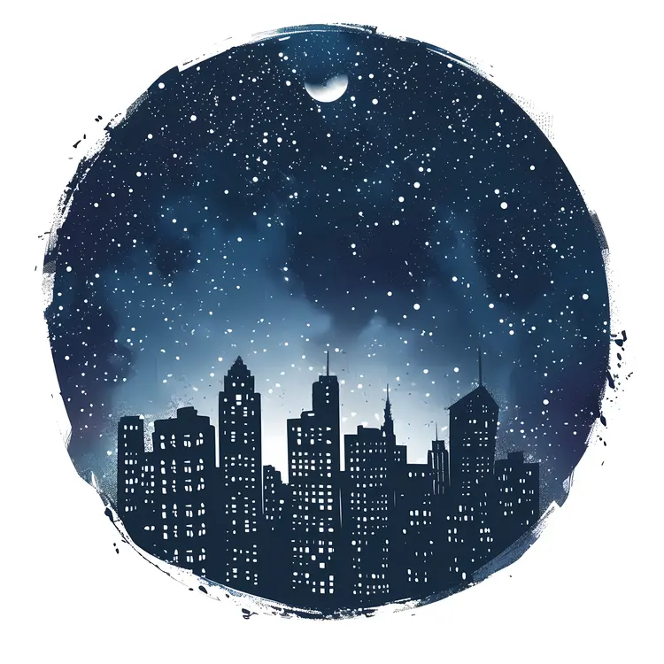 Nighttime City Skyline
