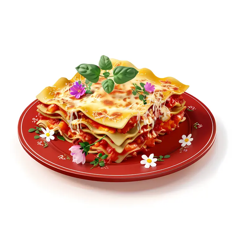 Lasagna with Basil and Flowers