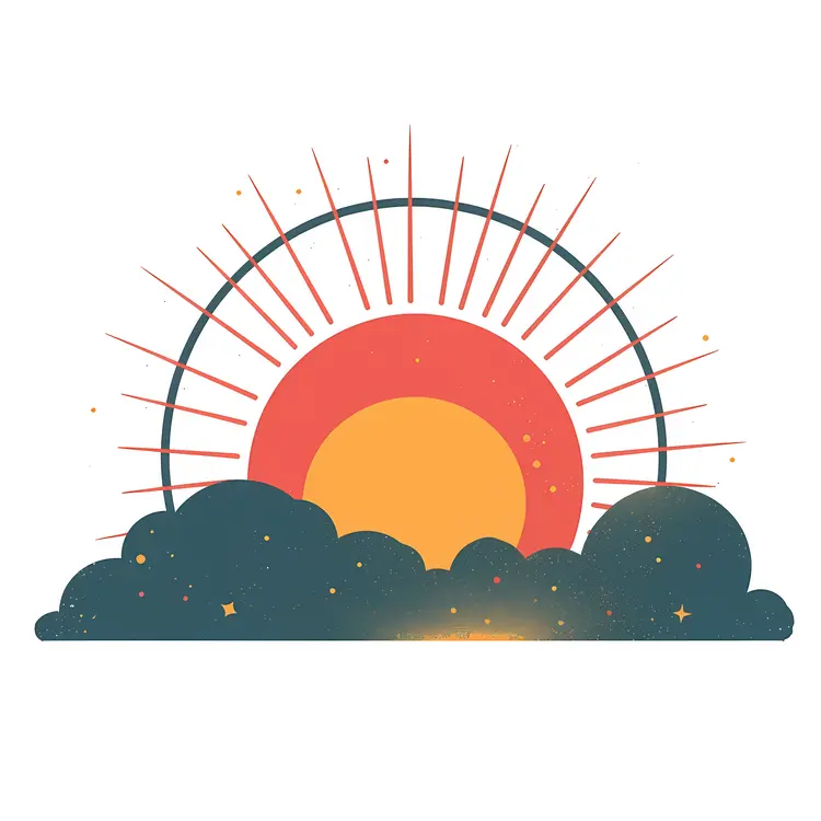 Sun and Clouds Illustration