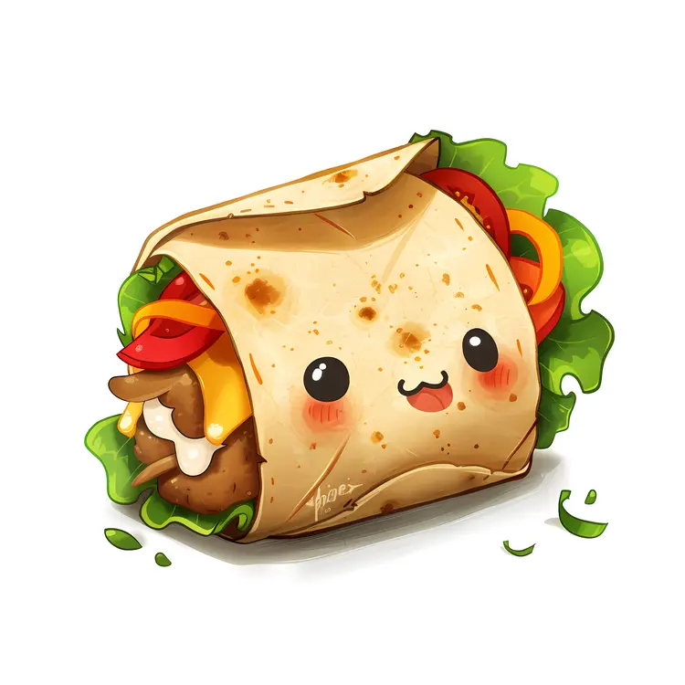 Cute Cartoon Burrito