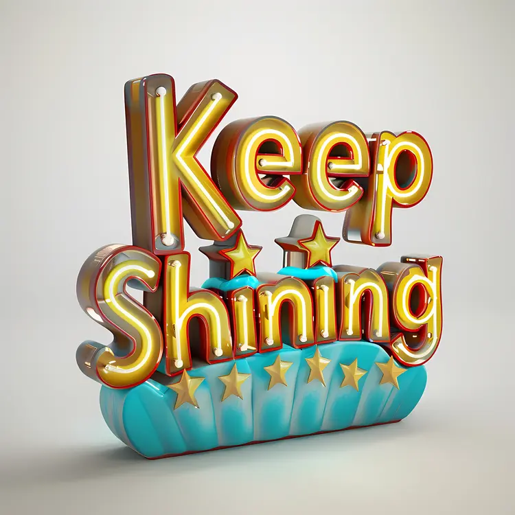 Motivational Keep Shining Text