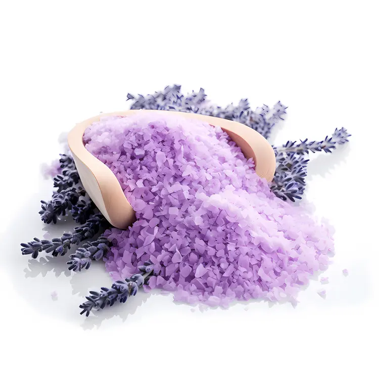Purple Bath Salts with Lavender and Scoop