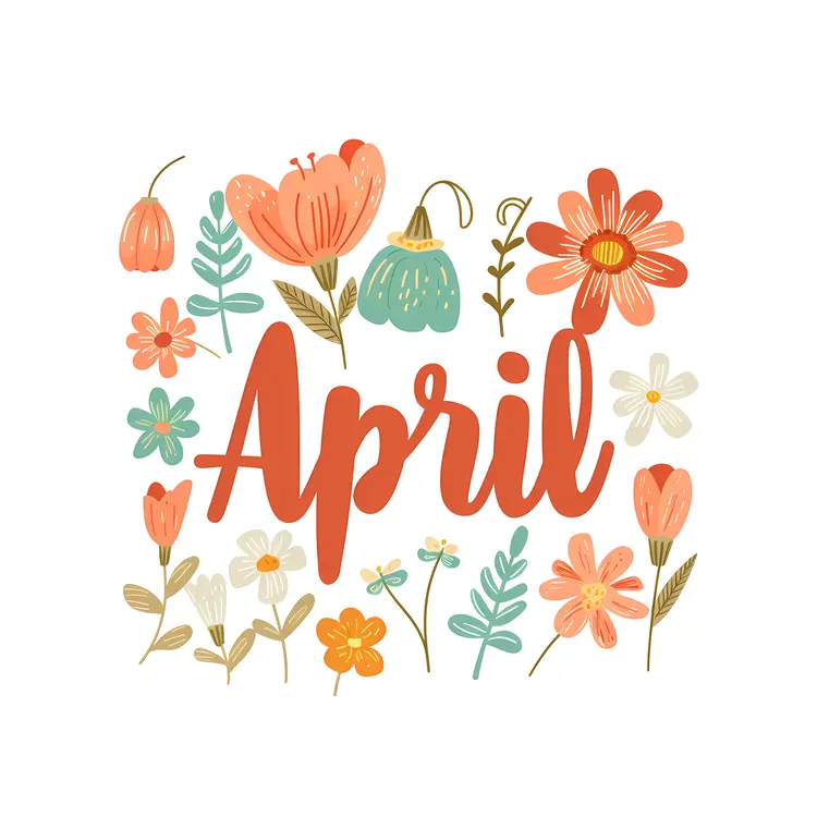 April with Various Flowers