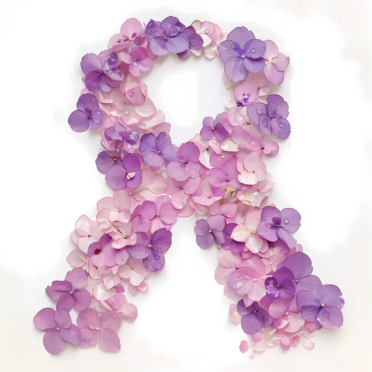 Purple Flower Ribbon for Awareness