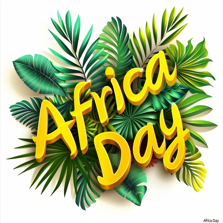 Africa Day Celebration with Green Leaves