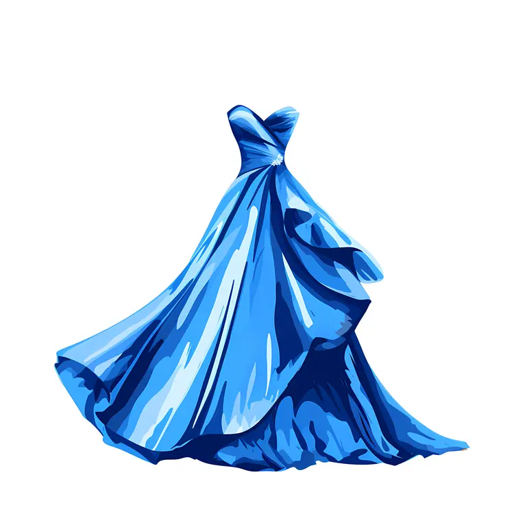Elegant Blue Strapless Dress