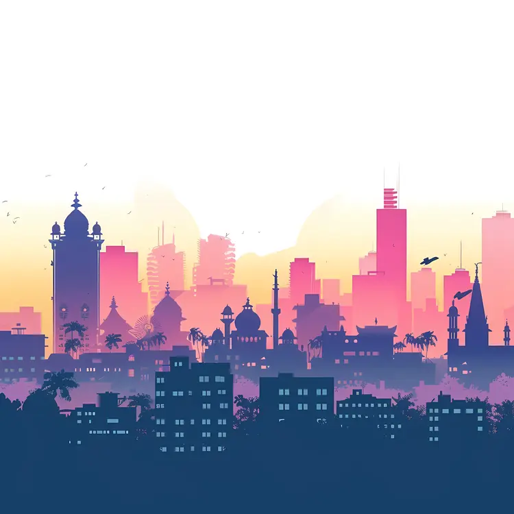 Colorful Skyline at Sunset
