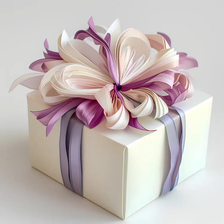 Gift Box with Elegant Ribbon and Bow