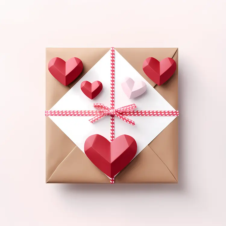 Gift Box with Hearts for Valentine's Day