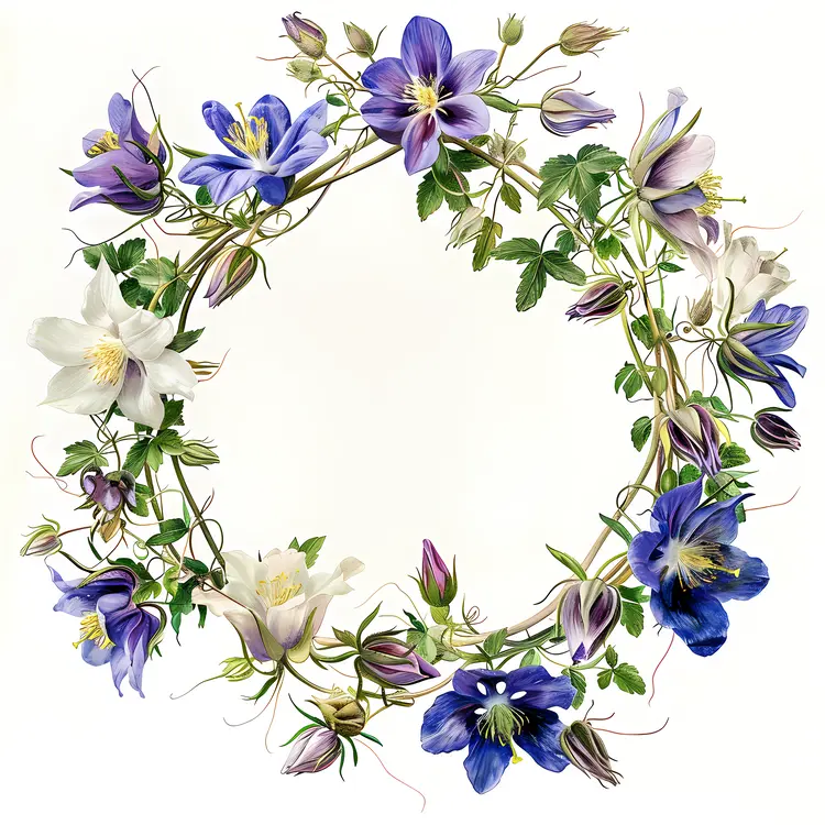 Purple and White Floral Wreath