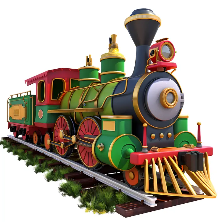 Colorful Train on a Scenic Railway