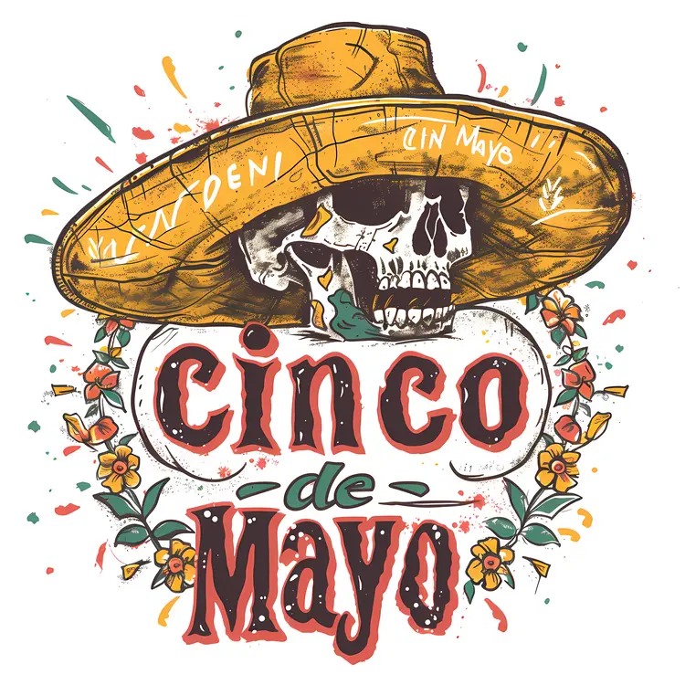 Cinco de Mayo Skull with Sombrero