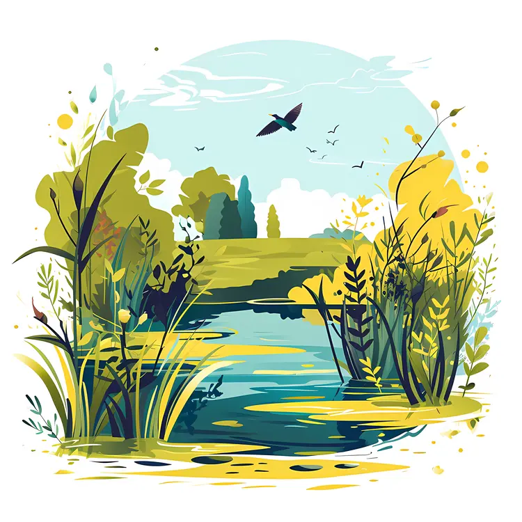 Daytime at Idyllic Lake