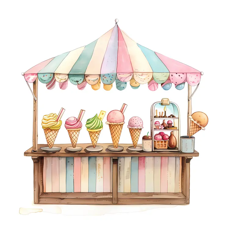 Pastel Ice Cream Stand
