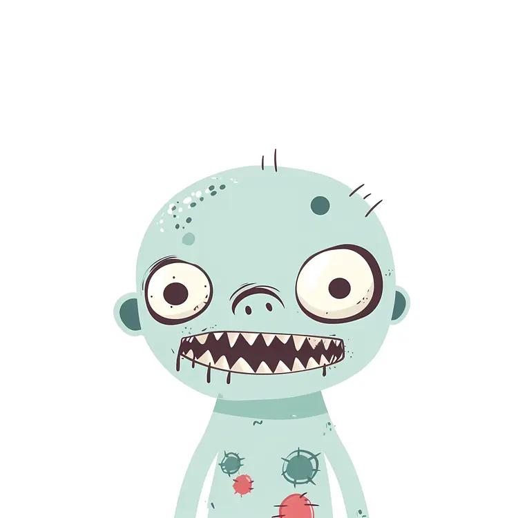 Blue Zombie Cartoon Character
