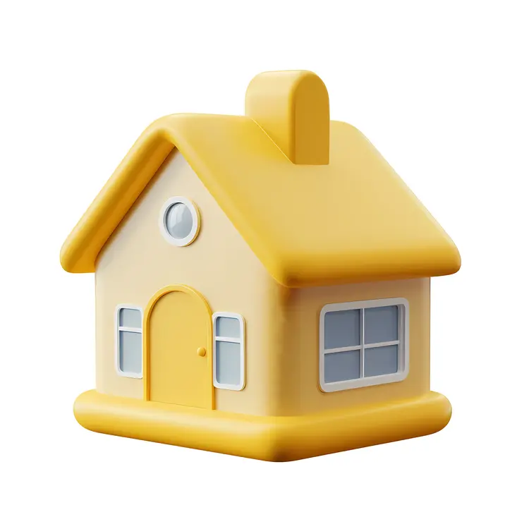 Yellow Toy House with Windows