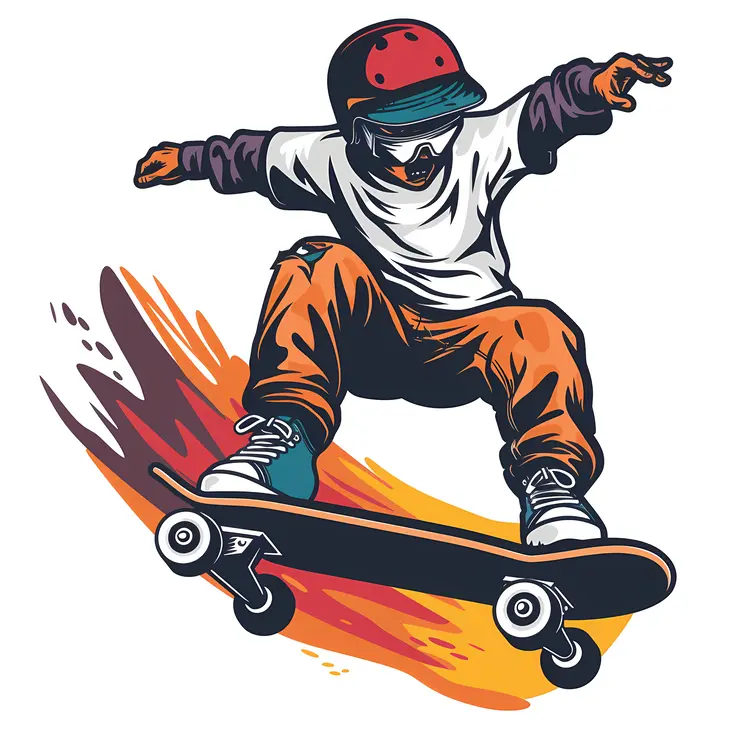 Cool Skateboarder in Action