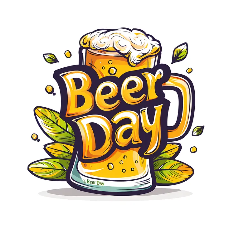 Foamy Beer Mug with Leaves