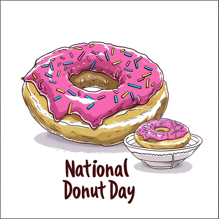 Yummy Donut with Sprinkles for National Donut Day