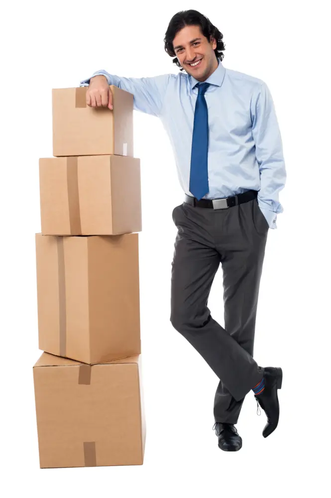 Businessman with Cardboard Boxes